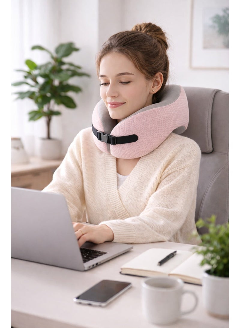 OLUDENIZ Portable Travel Neck Pillow – Comfortable and Foldable U-Shape Neck Support with Massage Feature - Image 3